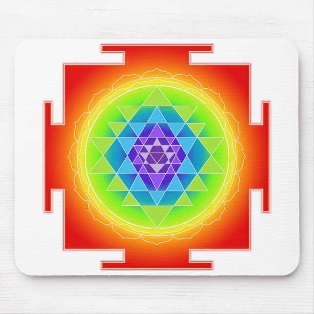 Sri Yantra/Chakra/Rainbow Mousepad (Vorne)