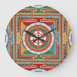 Sri Yantra Clock! Große Wanduhr