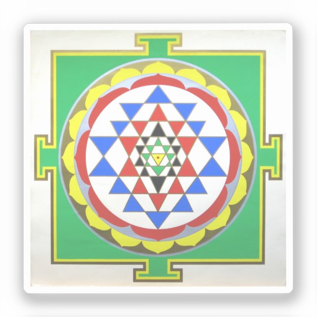 Sri Yantra - Exakte Farben Aufkleber (Vorderseite)