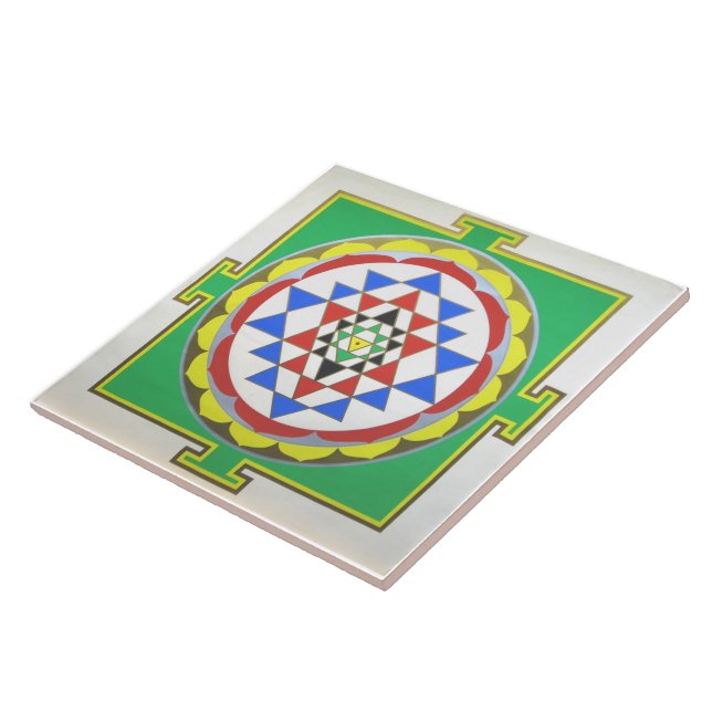 Sri Yantra - Exakte Farben Fliese (Seite)