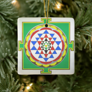 Sri Yantra - Exakte Farben Keramikornament