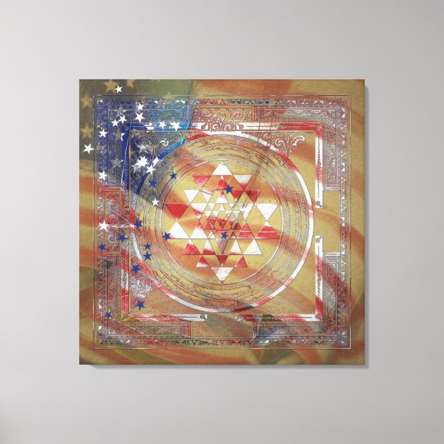 Sri Yantra für Amerika - Wrapped Canvas Leinwanddruck (Vorderseite)