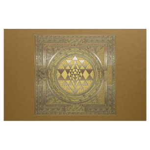 Sri Yantra Gold - Gewebe Stoff