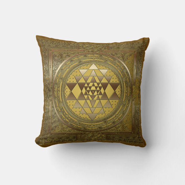 Sri Yantra Gold - Kissen (Vorderseite)
