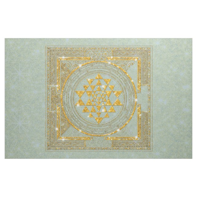 Sri Yantra goldener Glitzer - Gewebe Stoff (Yard (91,4 cm))