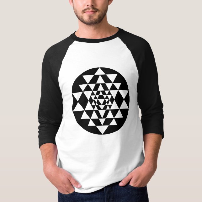Sri-Yantra-Gut-schwarze Front T-Shirt (Vorderseite)