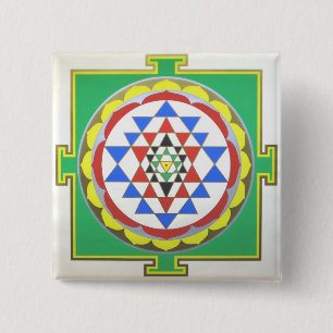 Sri Yantra Heilige Geometrie - Exakte Farben Button