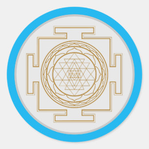 Sri Yantra - Heiliges Symbol Runder Aufkleber