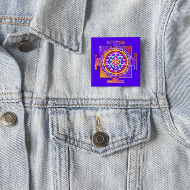 Sri Yantra - Hinduismus Symbol Design 1 Button (Beispiel)