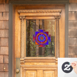 Sri Yantra - Hinduismus Symbol Design 1 Fensteraufkleber