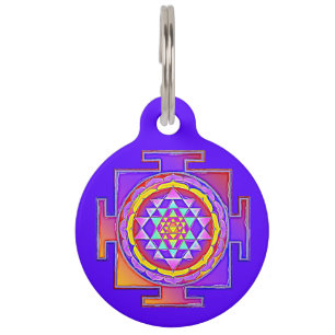 Sri Yantra - Hinduismus Symbol Design 1 Haustiermarke