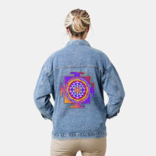 Sri Yantra - Hinduismus Symbol Design 1 Jeansjacke