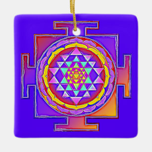 Sri Yantra - Hinduismus Symbol Design 1 Keramikornament
