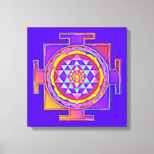 Sri Yantra - Hinduismus Symbol Design 1 Leinwanddruck