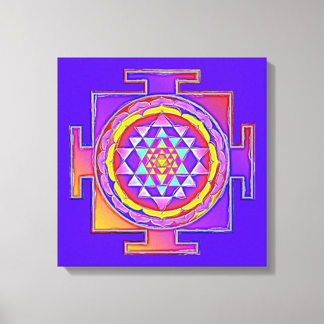 Sri Yantra - Hinduismus Symbol Design 1 Leinwanddruck (Vorderseite)