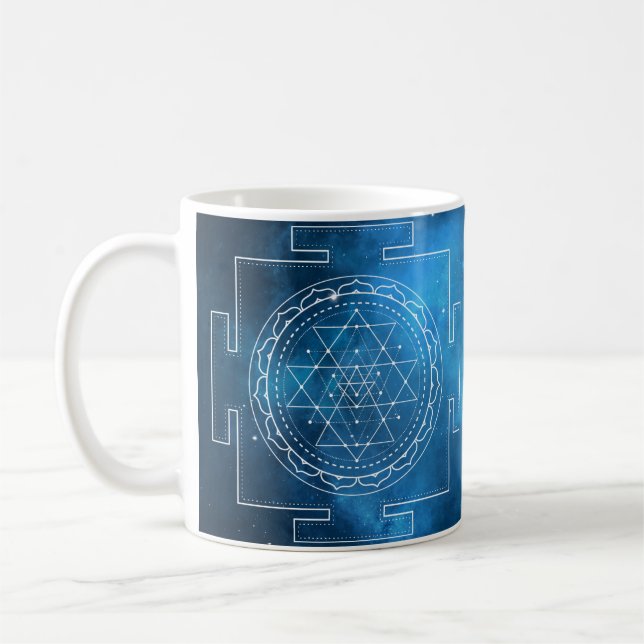 Sri Yantra Indigo Sacred Geometry Tasse (Links)