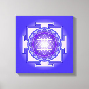 Sri Yantra Mandala Lila und Blue Canvas Print Leinwanddruck