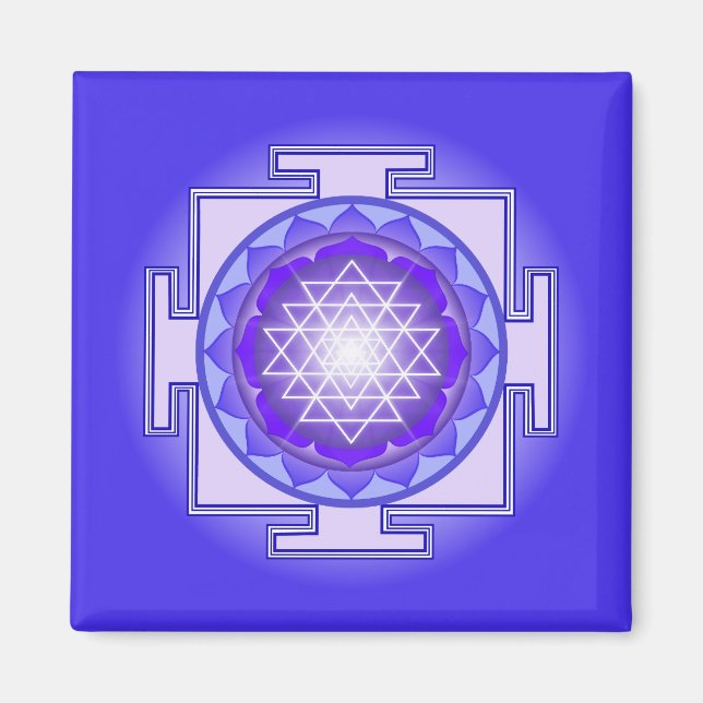 Sri Yantra Mandala Lila und Blue Magnet (Vorne)