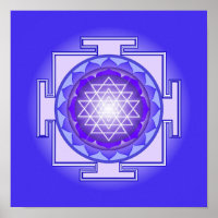 Sri Yantra Mandala Lila und Blue Print