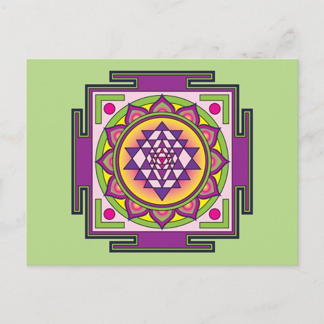 Sri Yantra Mandala Postkarte (Vorderseite)