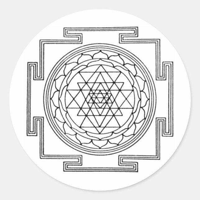 Sri Yantra Mandala Runder Aufkleber (Vorderseite)