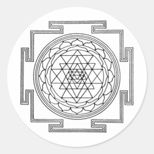 Sri Yantra Mandala Runder Aufkleber