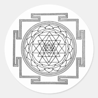 Sri Yantra Mandala Runder Aufkleber