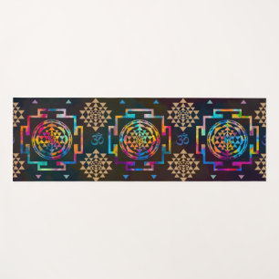 Sri Yantra Muster - Farbe und Gold Yogamatte