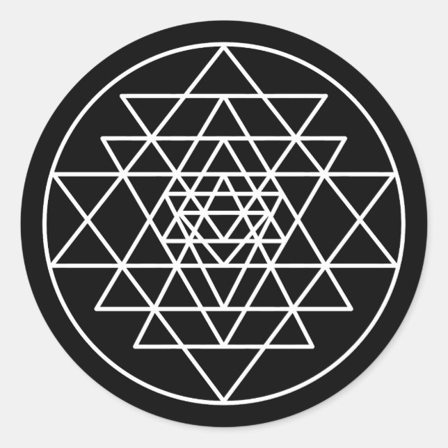 Sri Yantra Runder Aufkleber (Vorderseite)