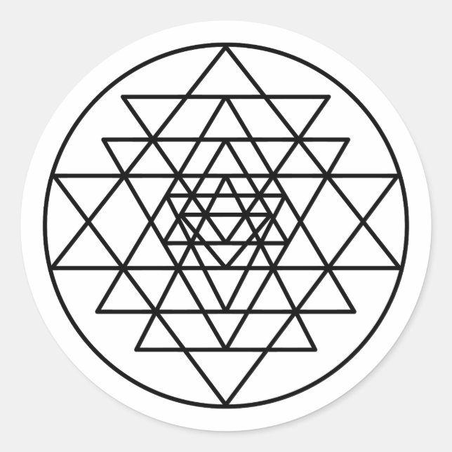Sri Yantra Runder Aufkleber (Vorderseite)
