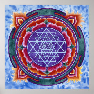 Sri Yantra Rundmotiv Poster