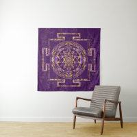 Sri Yantra/Sri Chakra Amethyst und Gold