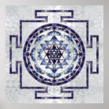 Sri Yantra / Sri Chakra Gemstone und Perle
