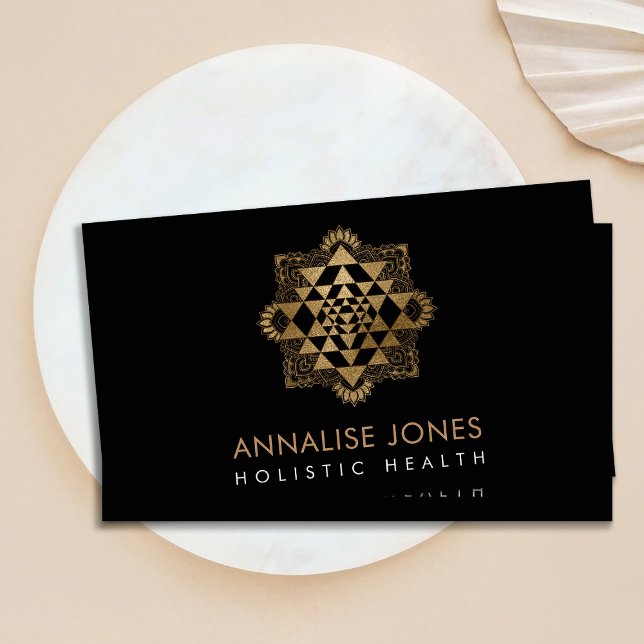 Sri Yantra / Sri Chakra Golden in Lotus-Form Visitenkarte (Von Creator hochgeladen)