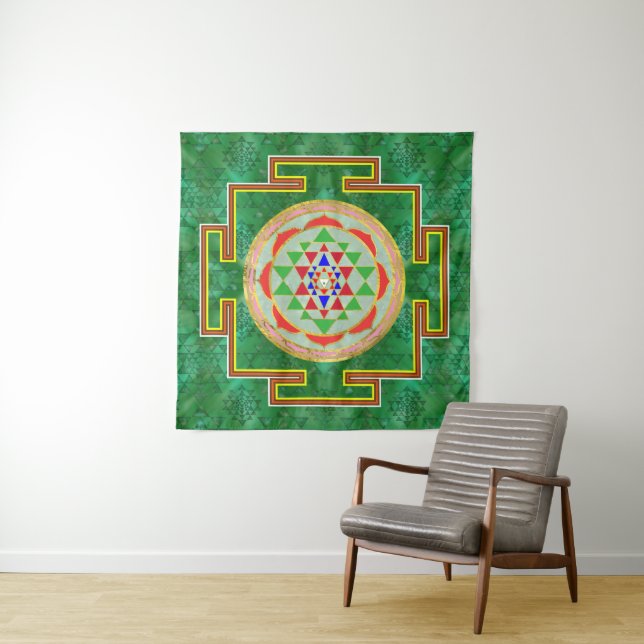 Sri Yantra/Sri Chakra in der Farbe Wandteppich (Beispiel)