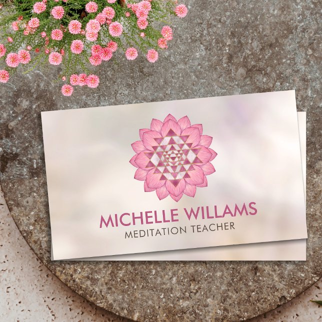 Sri Yantra / Sri Chakra in der Lotus-Blume Visitenkarte (Von Creator hochgeladen)