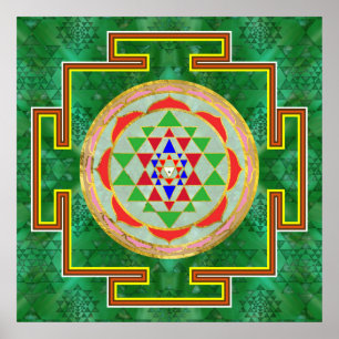 Sri Yantra / Sri Chakra in Farbe Poster