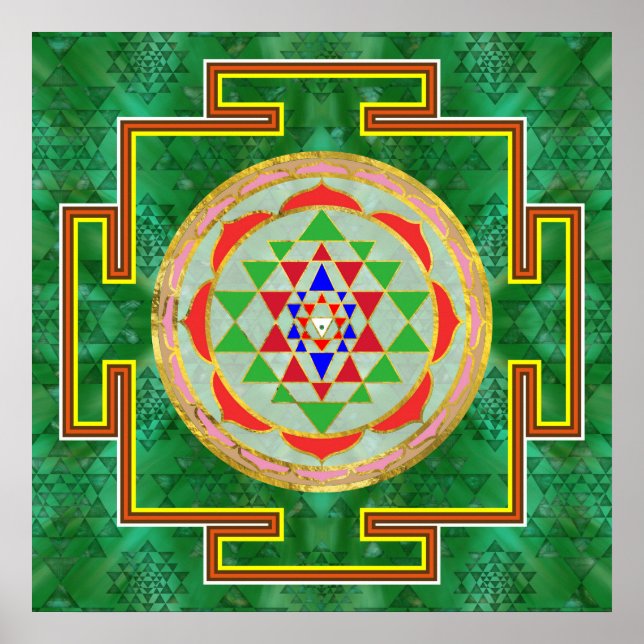 Sri Yantra / Sri Chakra in Farbe Poster (Vorne)