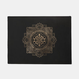Sri Yantra / Sri Chakra in Goldlotus Fußmatte