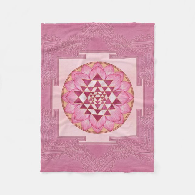 Sri Yantra / Sri Chakra in Lotus Fleecedecke (Vorderseite)