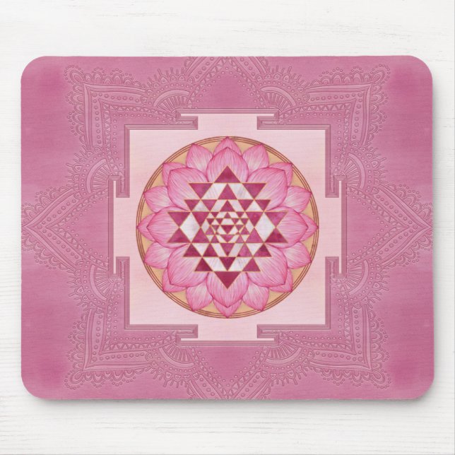 Sri Yantra / Sri Chakra in Lotus Mousepad (Vorne)