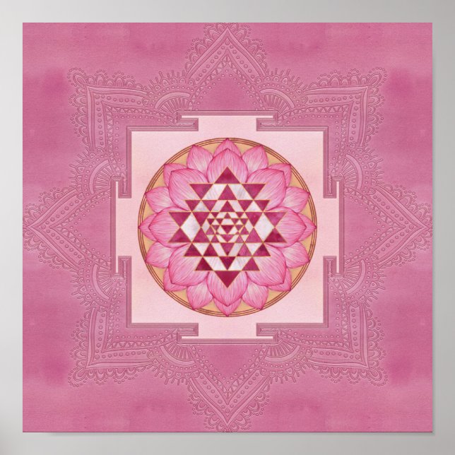 Sri Yantra / Sri Chakra in Lotus Poster (Vorne)