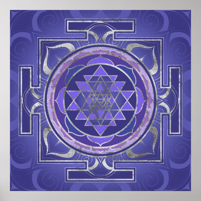Sri Yantra / Sri Chakra Lila und Silver Poster (Vorne)