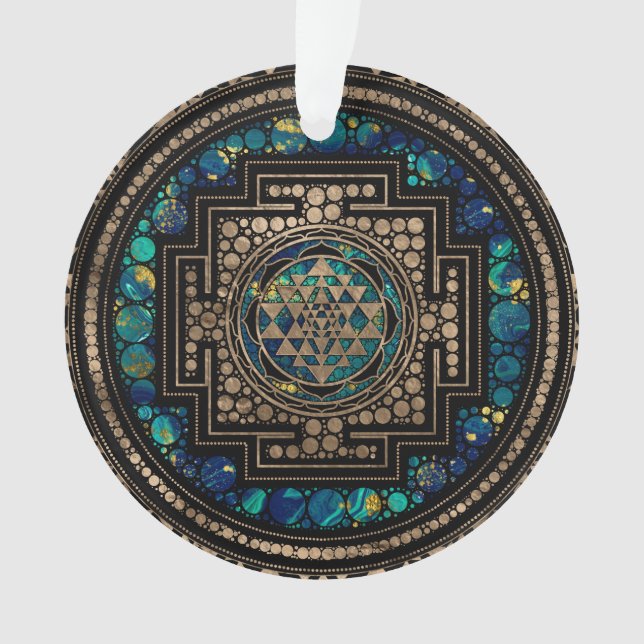 Sri Yantra/Sri Chakra Marmor und Gold Ornament (Vorderseite)