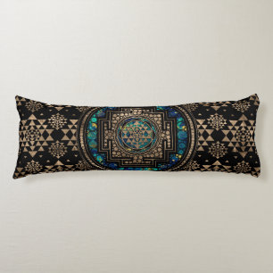 Sri Yantra/Sri Chakra Marmor und Gold Seitenschläferkissen