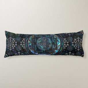 Sri Yantra/Sri Chakra Ohrschnecken-Muschel und Seitenschläferkissen