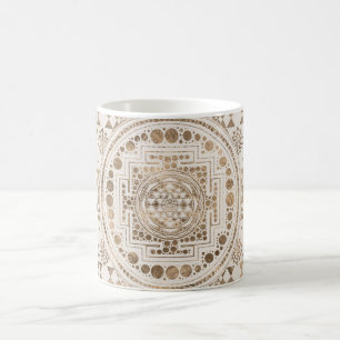 Sri Yantra/Sri Chakra Pastell-Gold Kaffeetasse