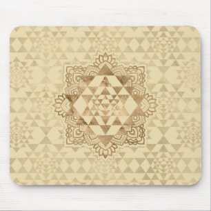 Sri Yantra/Sri Chakra Pastell-Gold Mousepad