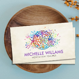 Sri Yantra / Sri Chakra Wasserfarbe Visitenkarte
