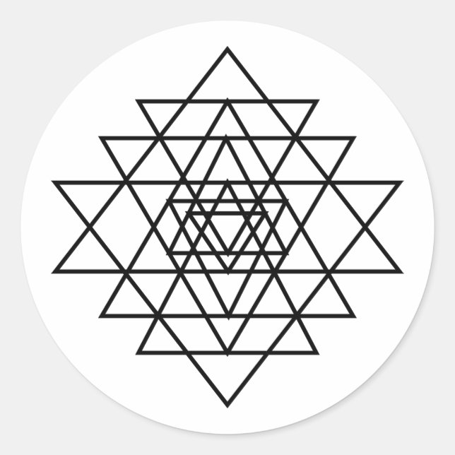 Sri Yantra Symbol - Runder Aufkleber (Vorderseite)